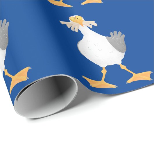 Funny seagull met Franse frieten cartoon Cadeaupapier (Rol Hoek)