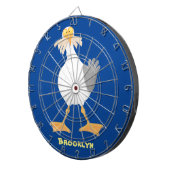 Funny seagull met Franse frieten cartoon Dartbord (Voorkant Rechts)