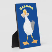 Funny seagull met Franse frieten cartoon Fotoplaat (Zijkant)