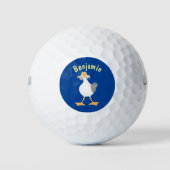 Funny seagull met Franse frieten cartoon Golfballen (Voorkant)