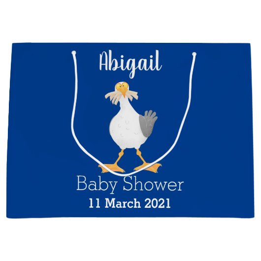 Funny seagull met Franse frieten cartoon Groot Cadeauzakje (Voorkant)