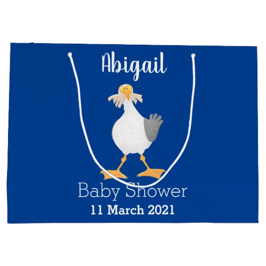 Funny seagull met Franse frieten cartoon Groot Cadeauzakje (Achterkant)