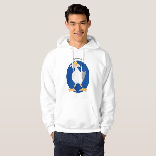 Funny seagull met Franse frieten cartoon Hoodie