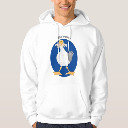 Funny seagull met Franse frieten cartoon Hoodie (Voorkant)