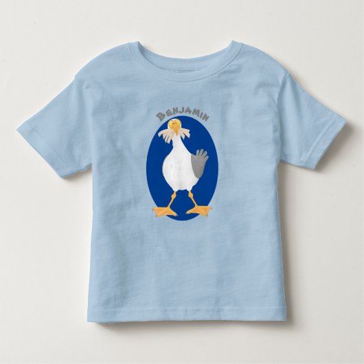 Funny seagull met Franse frieten cartoon Kinder Shirts (Voorkant)