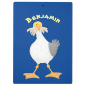 Funny seagull met Franse frieten cartoon Klembord (Achterkant)