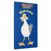 Funny seagull met Franse frieten cartoon Klembord (Rechts)