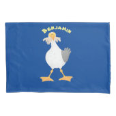 Funny seagull met Franse frieten cartoon Kussensloop (Voorkant)