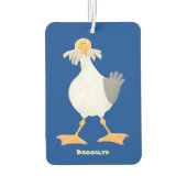 Funny seagull met Franse frieten cartoon Luchtverfrisser (Achterkant)