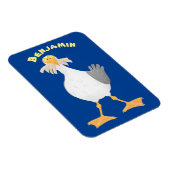 Funny seagull met Franse frieten cartoon Magneet (Rechterzijde)