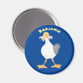 Funny seagull met Franse frieten cartoon Magneet (Voorkant / Achterkant)