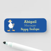 Funny seagull met Franse frieten cartoon Naamplaatje (In situ)