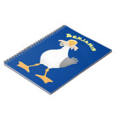 Funny seagull met Franse frieten cartoon Notitieboek (Linkerzijde)