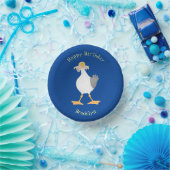 Funny seagull met Franse frieten cartoon Papieren Kommen (Feest)