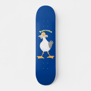 Funny seagull met Franse frieten cartoon Persoonlijk Skateboard