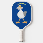 Funny seagull met Franse frieten cartoon Pickleball Paddle (Achterkant)