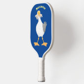 Funny seagull met Franse frieten cartoon Pickleball Paddle (Links)