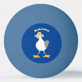 Funny seagull met Franse frieten cartoon Pingpongbal (Voorkant)