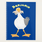 Funny seagull met Franse frieten cartoon Planner (Voorkant)