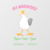 Funny seagull met Franse frieten cartoon Raamsticker (Vel)