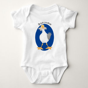 Funny seagull met Franse frieten cartoon Romper