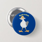 Funny seagull met Franse frieten cartoon Ronde Button 5,7 Cm (Voorkant /achterkant)