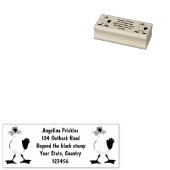 Funny seagull met Franse frieten cartoon Rubberstempel (Gestempeld)