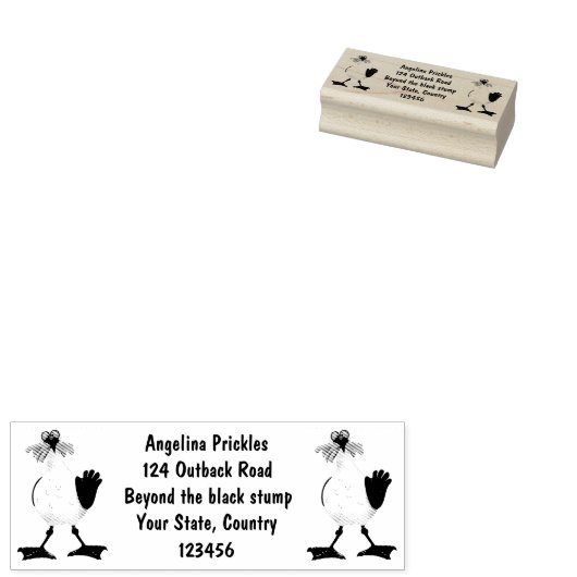 Funny seagull met Franse frieten cartoon Rubberstempel (Gestempeld)