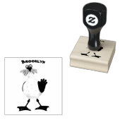 Funny seagull met Franse frieten cartoon Rubberstempel (Gestempeld)