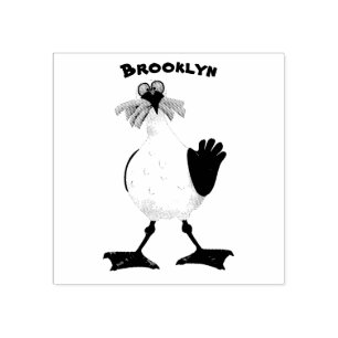 Funny seagull met Franse frieten cartoon Rubberstempel