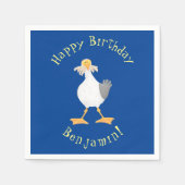 Funny seagull met Franse frieten cartoon Servet (Voorkant)