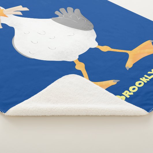 Funny seagull met Franse frieten cartoon Sherpa Deken (3/4)