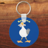 Funny seagull met Franse frieten cartoon Sleutelhanger (Voorkant)
