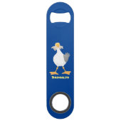 Funny seagull met Franse frieten cartoon Speed Flessenopener (Voorkant)