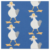 Funny seagull met Franse frieten cartoon Stof (Close Up)