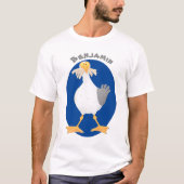Funny seagull met Franse frieten cartoon T-shirt (Voorkant)
