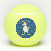 Funny seagull met Franse frieten cartoon Tennisballen (Achterkant)
