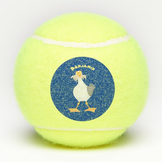 Funny seagull met Franse frieten cartoon Tennisballen (Achterkant)