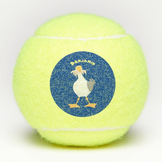 Funny seagull met Franse frieten cartoon Tennisballen (Voorkant)