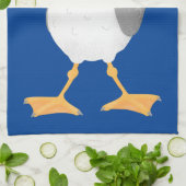 Funny seagull met Franse frieten cartoon Theedoek (Gevouwen)