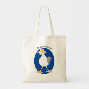 Funny seagull met Franse frieten cartoon Tote Bag