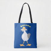 Funny seagull met Franse frieten cartoon Tote Bag (Voorkant)