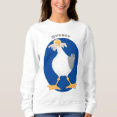 Funny seagull met Franse frieten cartoon Trui (Voorkant)