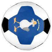 Funny seagull met Franse frieten cartoon Voetbal (Gedraaid)