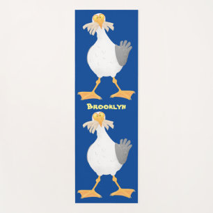 Funny seagull met Franse frieten cartoon Yogamat