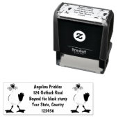 Funny seagull met Franse frieten cartoon Zelfinktende Stempel (In situ)