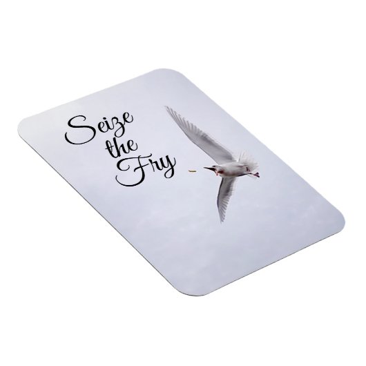 Funny Seagull Zee Bird Pun French Fry Carpe Diem Magneet (Rechterzijde)