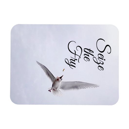 Funny Seagull Zee Bird Pun French Fry Carpe Diem Magneet (Horizontaal)