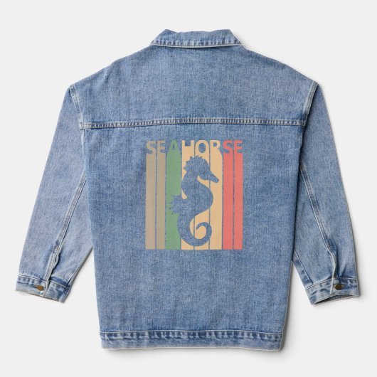 Funny Seahorse Costume Denim Jacket (Achterkant)