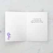 Funny Seahorse Pun Vaderdag Kaart (Binnen)